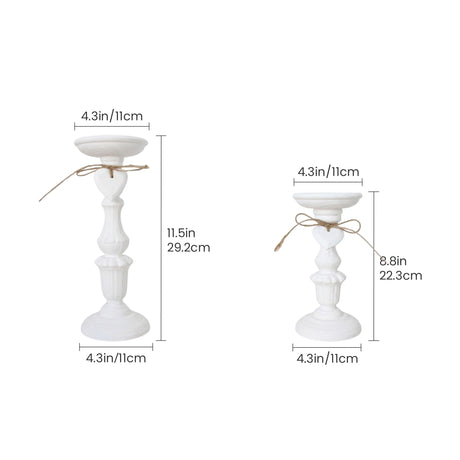 White Heart Candle Holder With Size