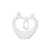 White Heart Family Ceramic Sculpture