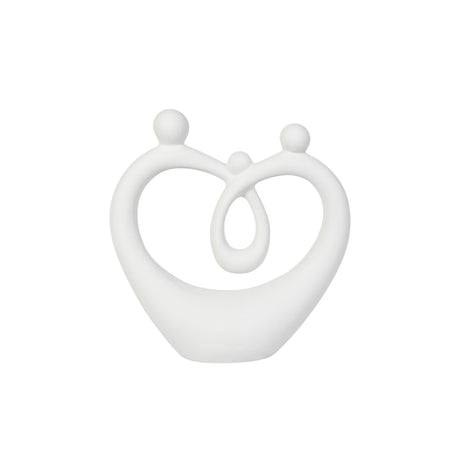 White Heart Family Ceramic Sculpture