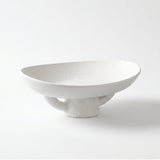 White Textured Pedestal Bowl On White Background
