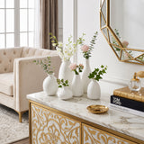 White Vases On Marble Console Table