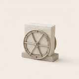 White Wagon Wheel Metal Napkin Holder