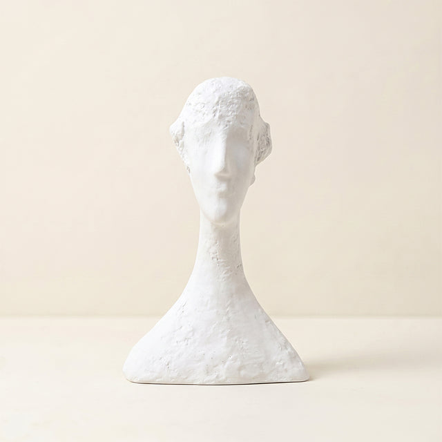 Abstract Resin Head Bust Sculpture — Modern Art Figurine for Mantel, Shelf & Home Décor