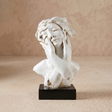 White lady bust sculpture black base
