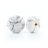 Natural Stone Cabinet Knobs Set of 2, Round Drawer Pulls for Kitchen Bathroom & Dresser, Dome Hardware with Brass-Threaded Insert