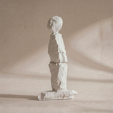 White stone textured abstract human figurine