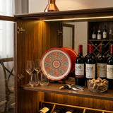 Wine cabinet decorative plate wine bottles