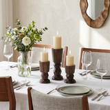 Wood Candle Holders With Flowers