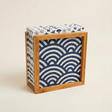 Wood Frame Blue Wave Napkin Holder