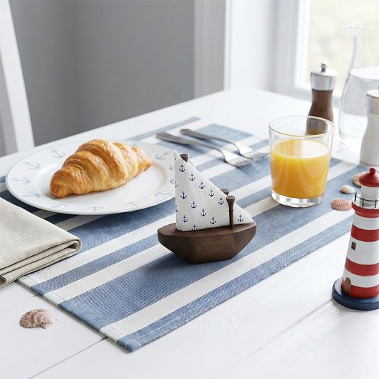 Wooden Sailboat Holder With Breakfast