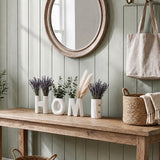 Wooden Table Mirror Vase Decor