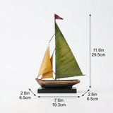 Handcrafted Metal Sailboat Sculpture, Coastal Nautical Decor, Shelf, Mantel & Desk Accent