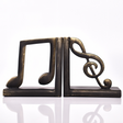 antique resin decorative musical note bookends