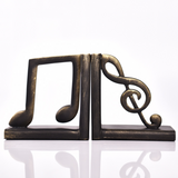 antique resin decorative musical note bookends