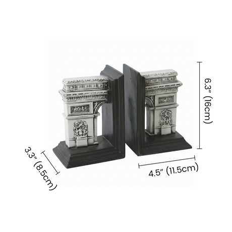 arc de triomphe bookends dimensions size chart