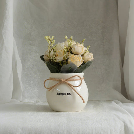 artificial-silk-white-rose-flower-vase-0528