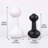 black and white curvy vases dimensions guide