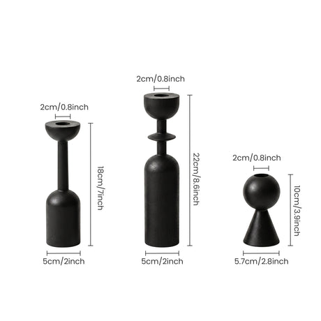 black candle holders dimensions size chart