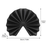black fan pleated vase dimensions size chart