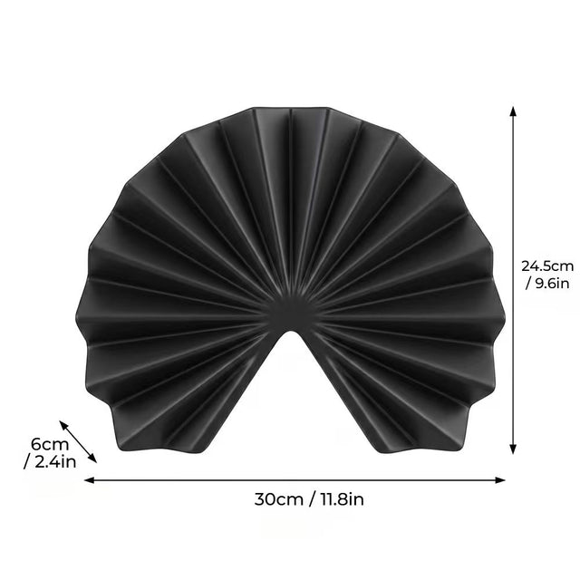 black fan pleated vase dimensions size chart
