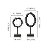 black stone ring sculptures dimensions