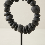 black stone ring texture close up