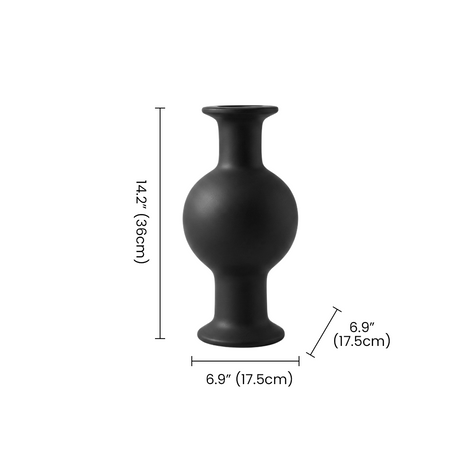 black vase size chart