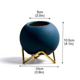 blue spherical vase dimensions size chart