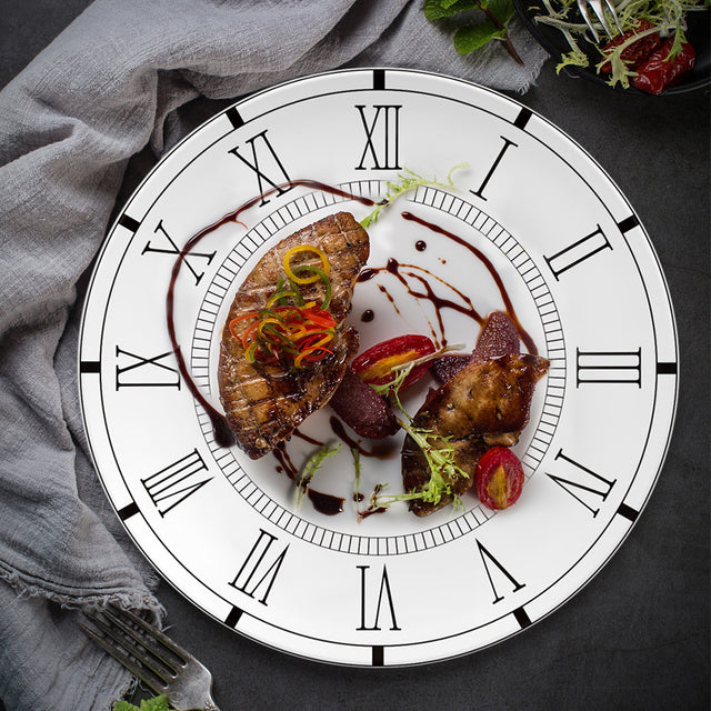 bone china plate and ceramic plate with food