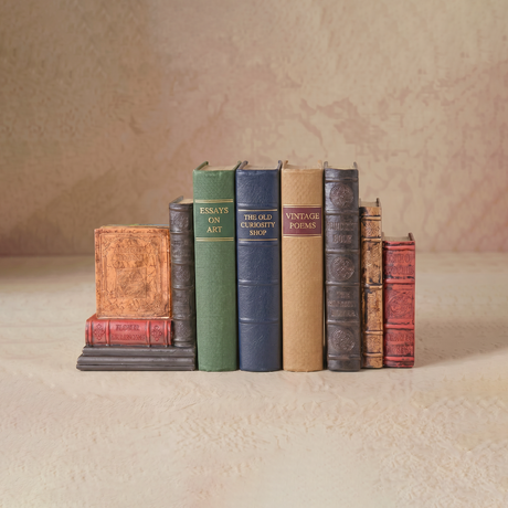 bookend sculptures lineup on neutral background