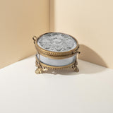 brass and glass carved decorative storage jar