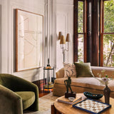brown horsehair checkered decorative tray in the living room