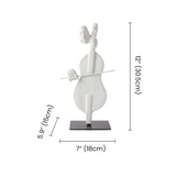 cello player sculpture dimensions size chart