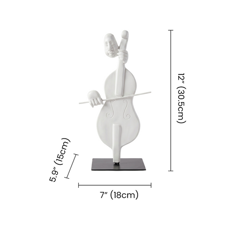 cello player sculpture dimensions size chart