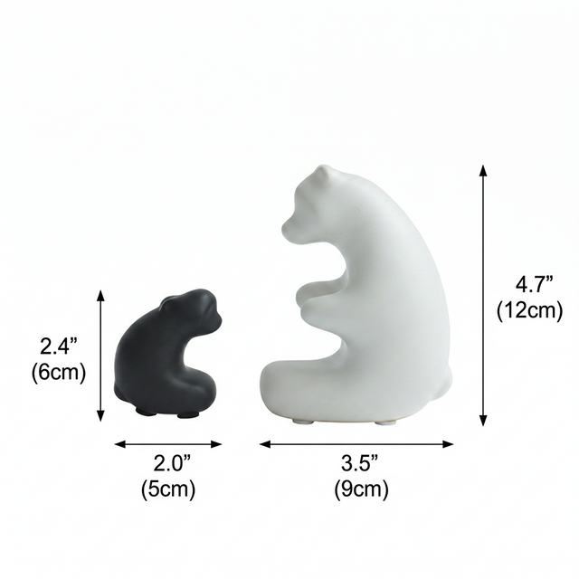 ceramic bear figurines dimensions size chart