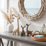 ceramic deer decor coastal mirror table
