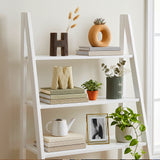 ceramic home letter vases on white ladder shelf