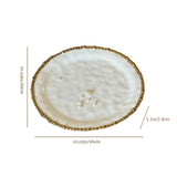 ceramic tableware with golden pearl trimmed edge shallow large plate size chart