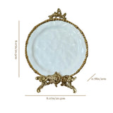 ceramic tableware with golden pearl trimmed edge shallow small plate size chart