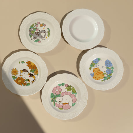 ceramic-trim-edged-cat-pattern-dessert plate product collection 