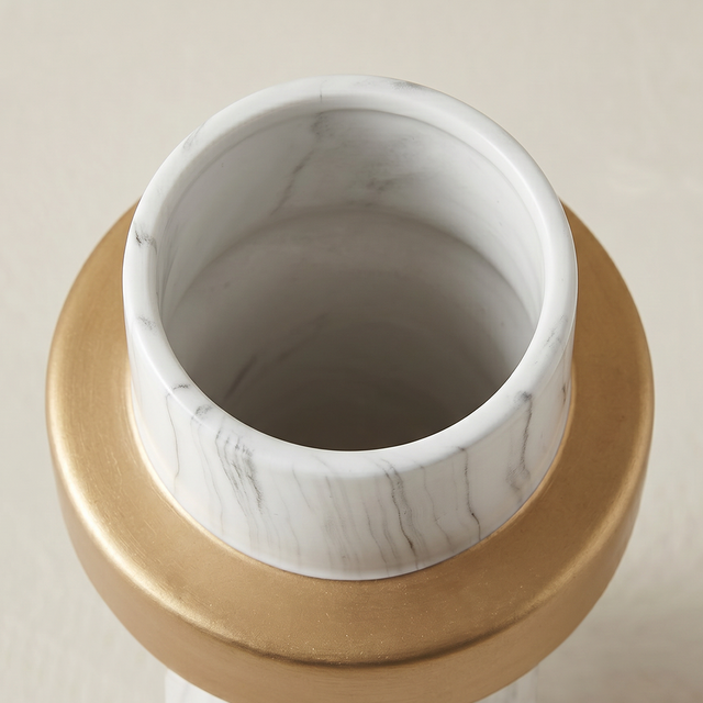 ceramic vase top opening detail