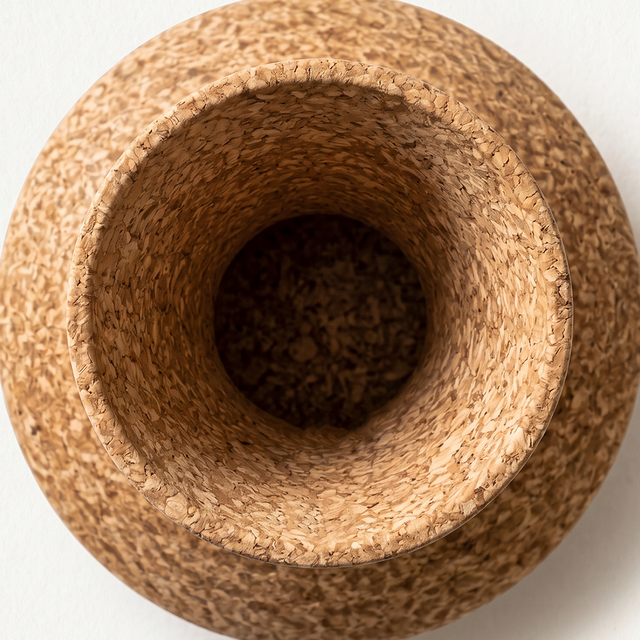 ceramic vase top opening interior view