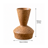 ceramic vase with dimensions annotated on white