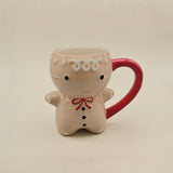 christmas 3d sculpted ceramic gingerbread man mug 08125