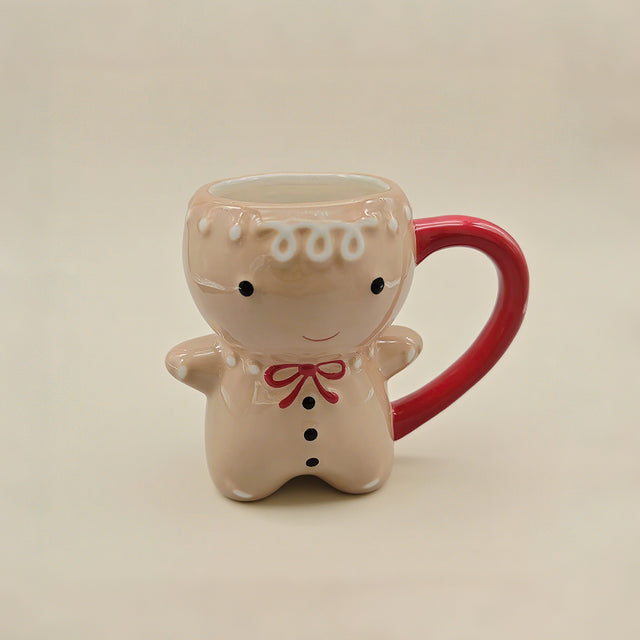 christmas 3d sculpted ceramic gingerbread man mug 08125
