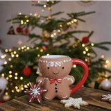 christmas 3d sculpted ceramic gingerbread man mug as Christmas decor