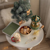 christmas 3d sculpted ceramic gingerbread man mug on table