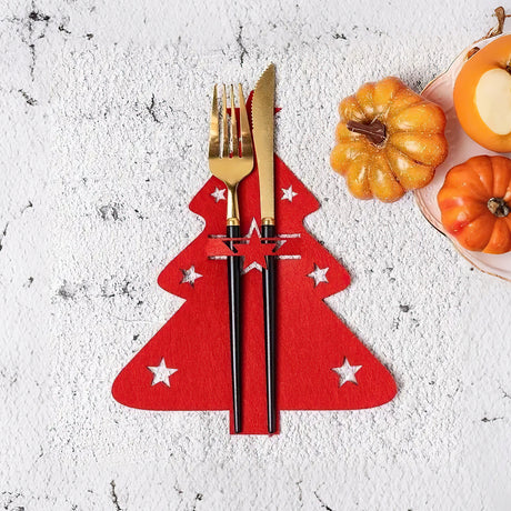 christmas tree fork & knife holder