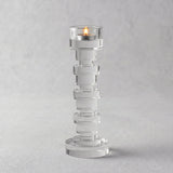 clear stacked crystal tealight candle holder