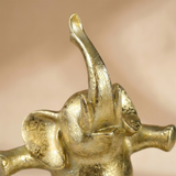 close up of gold elephant head and trunk
